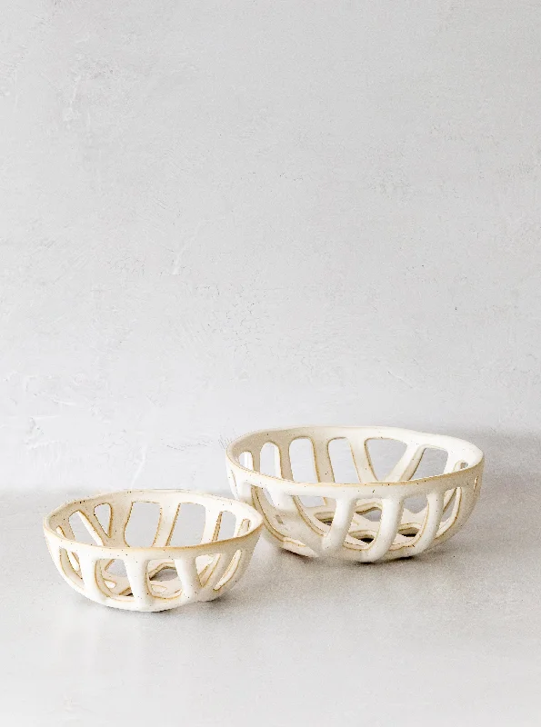 Stoneware Basket Bowls | Set of 2