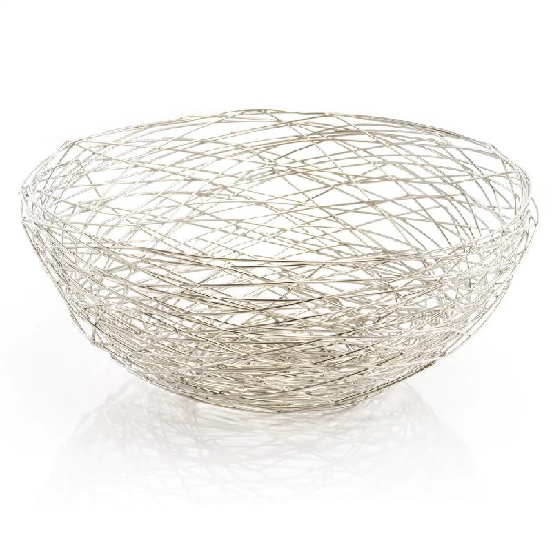 Abstract Silver Wire Centerpiece Bowl