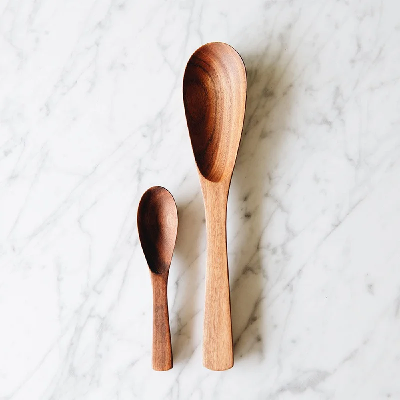 Acacia Wooden Oval Spoon Set