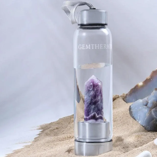 Amethyst Gem Elixir Water Bottle | 10 x 5 inches