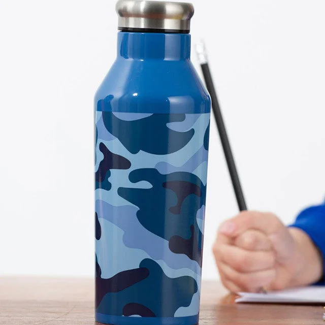 Blue Kids Camouflage Stainless Bottle | 600ML