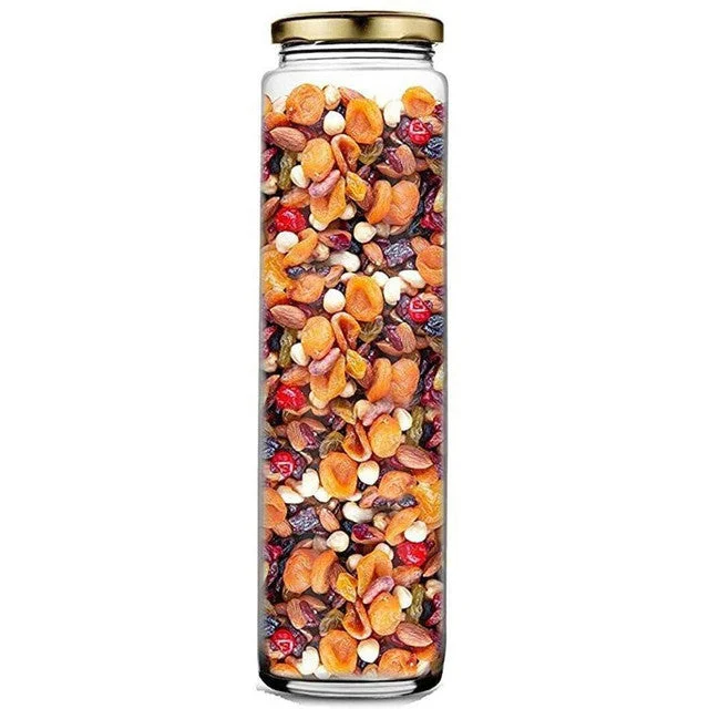 Clear Glass Container with Lid for Kitchen Storage of Small Beverages or Snacks | 350 ML | 2 x 7 inches