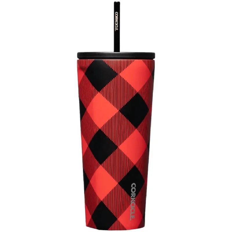 Cold Cup Buffalo Plaid Tumbler - 24Oz In Red