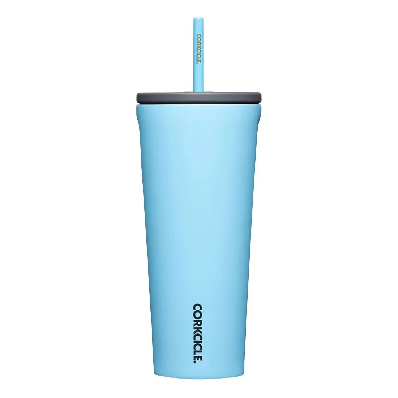 Cold Cup Insulated Tumbler With Straw In Matte Santorini