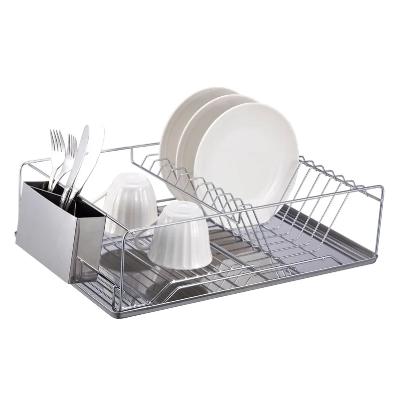 Chrome Plated Steel Dish Rack with Tray