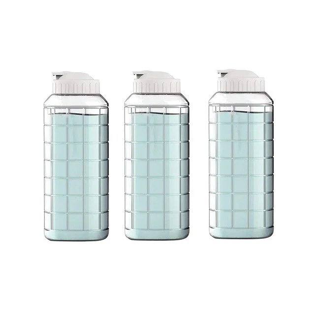 Plastic Fridge Bottle | 3 Pieces | Transparent | 1 Liter