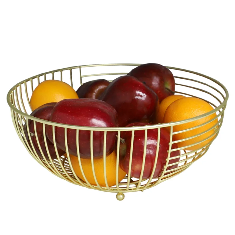 Halo Large Capacity Steel Fruit Bowl, Gold