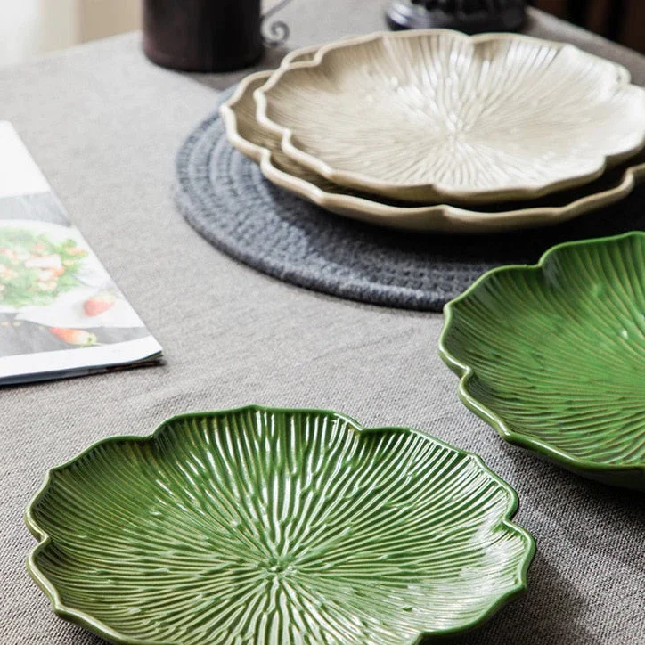 French Leaf Nature Inspired Plates