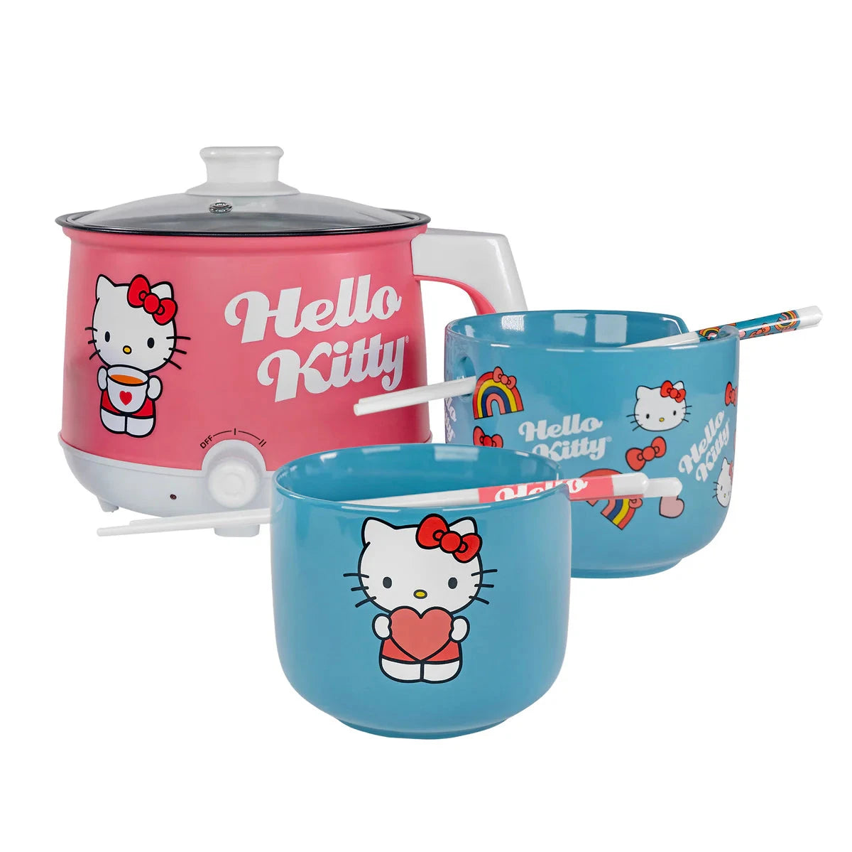 Hello Kitty Hot Pot with Ramen Bowls Set