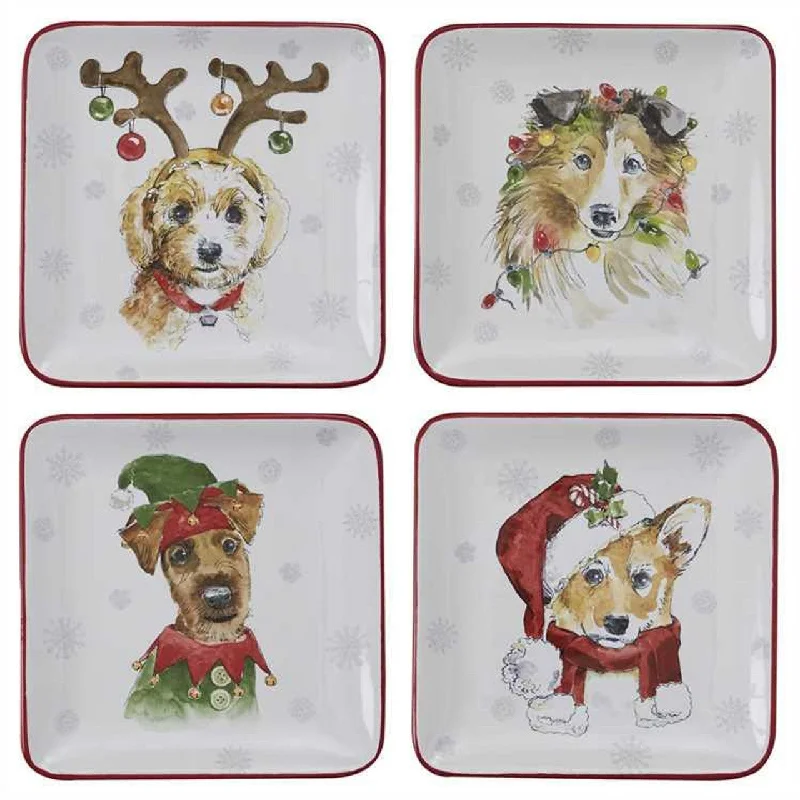 Holiday Paws Salad Plates - Set of 4 Park Designs