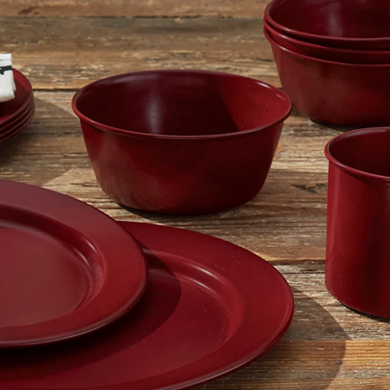 Linville Enamel Bowls - Red Set of 4 Park Designs