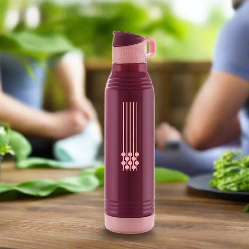 Liza Stainless Steel Smart Insulated Bottle - 650ml Maroon: Perfect for Kids, Home, School