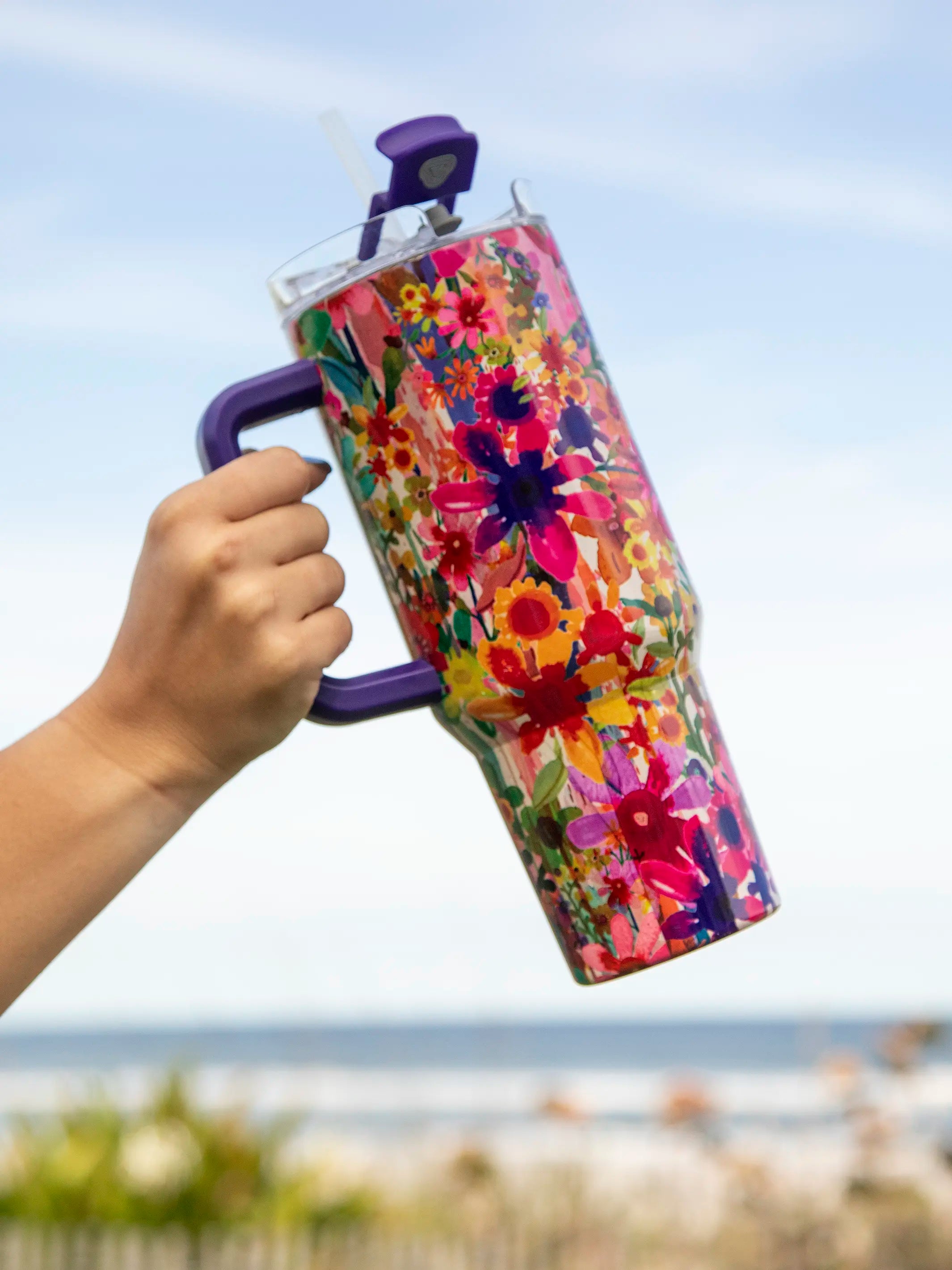 Mega 40oz Tumbler - Bright Floral Garden