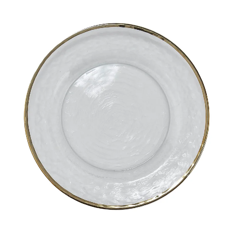 Metallic Rim Glass Salad Plates - Gold Set of 4 Park Designs