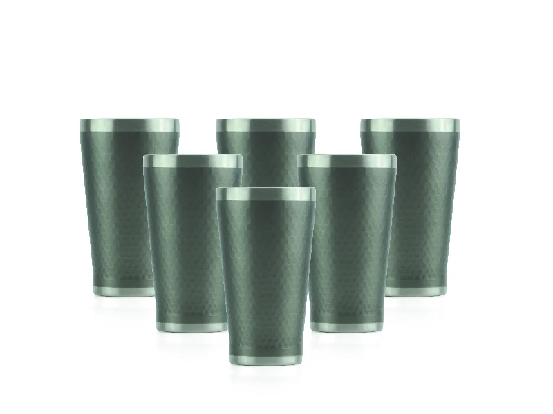 Minimal Stainless Steel Vacuum Insulated Tumbler Set Of 6 - 350 ml - Gunmetal