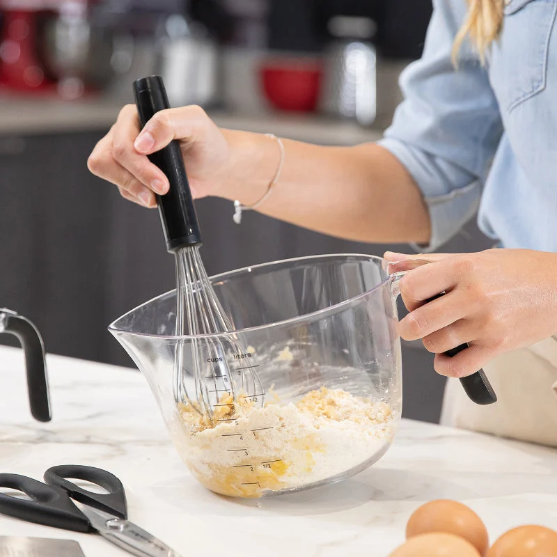 KitchenAid Mixing and Measuring Black Bowl with Handle | 9 x 7 x 5 inches