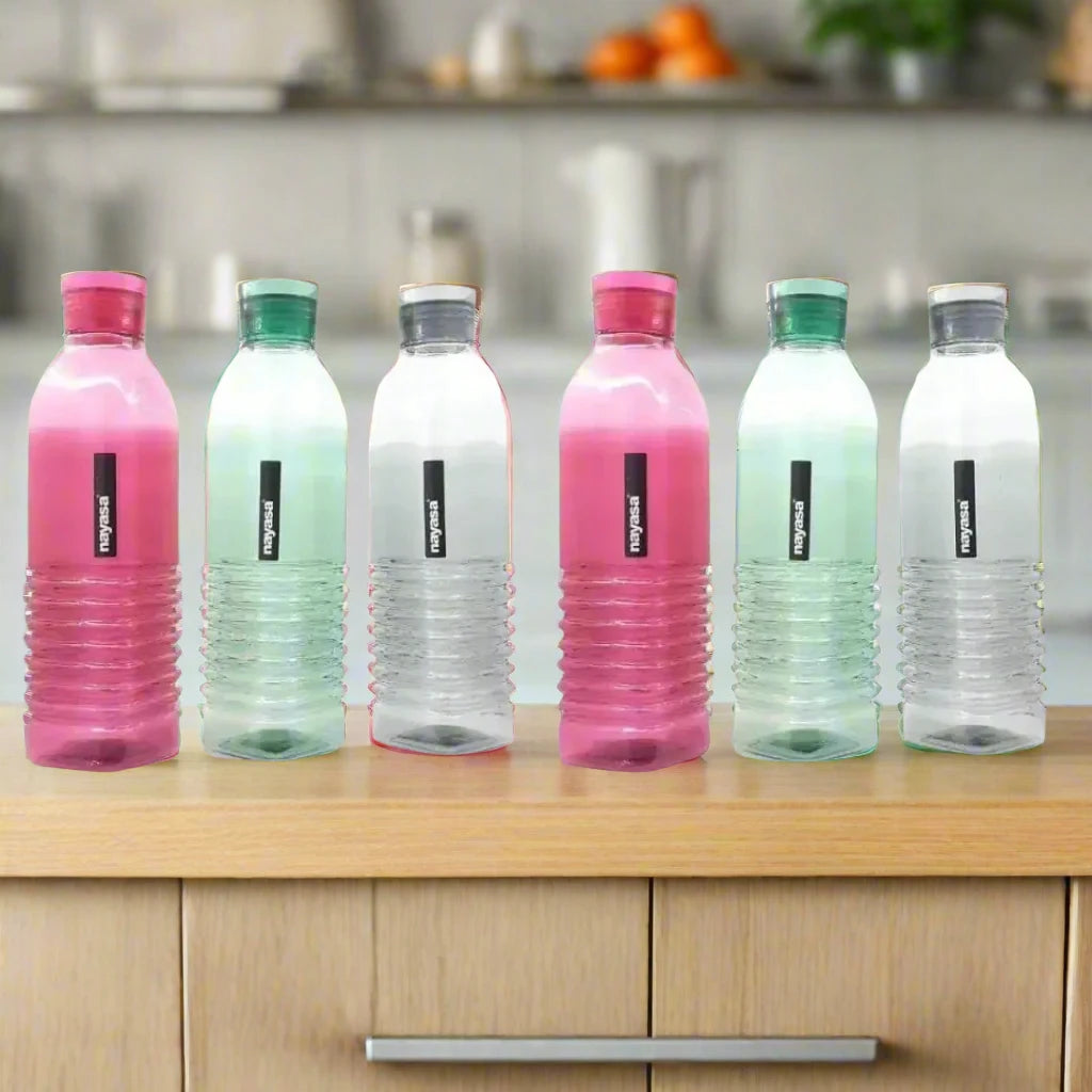 NAYASA Dorino Plastic Fridge Water Bottle set of 6