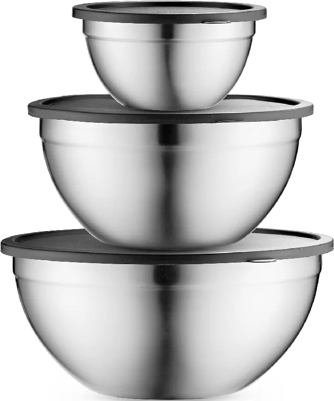 Nesting Bowl Set Stainless Steel Mixing Bowls with Airtight Lids