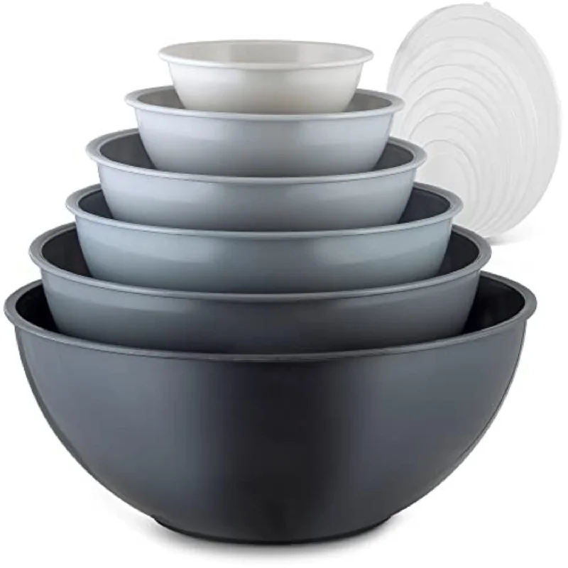 Nesting Mixing Bowls With Leakproof Lids with 6 Prep Bowls and 6 Lids