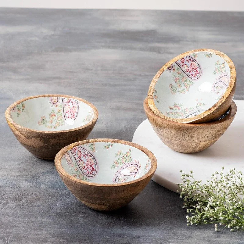 Paisley Printed Serving Bowls Set of 4