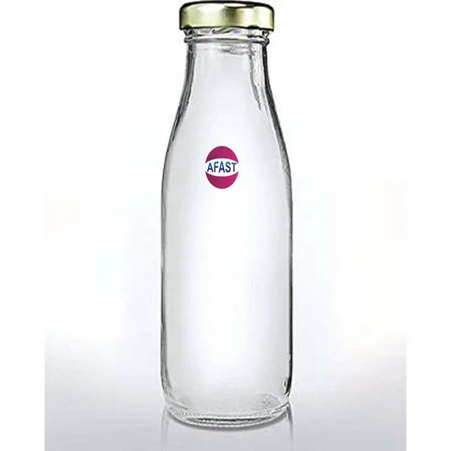 Premium Clear Glass Water and Milk Bottle for Serving and Storing Drinks | 1000 ML | 3 x 10 inches