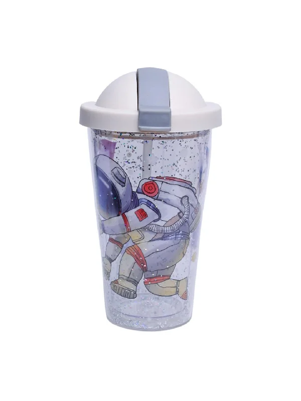 Reuseable Tumbler Sipper Cup With Lid - Off White, 450mL