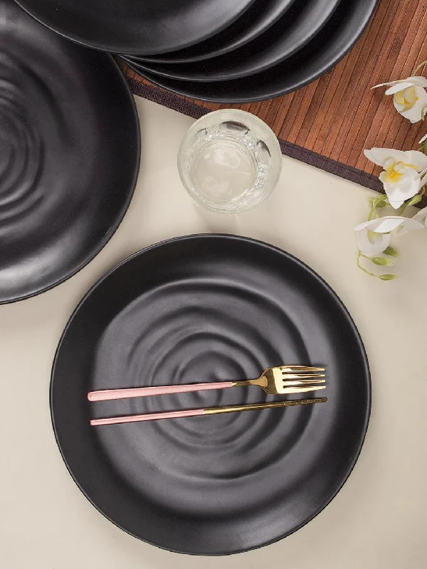 Full Plate (Black Matte Spiral) Set Of 6