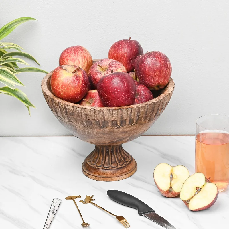 Royal Pedestal Wooden Bowl (25x25x19 cm)