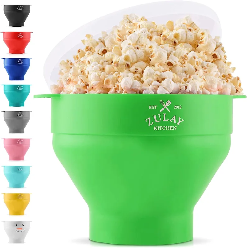 Silicone Popcorn Popper Microwave Collapsible Bowl With Lid