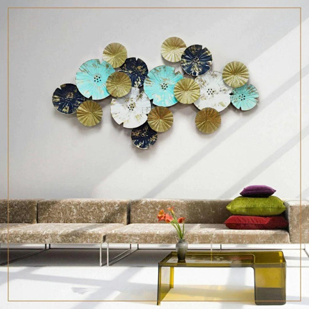 Soothing Interiors Wall Art Multicolor 17 Plates Abstract wall art (50 x 27 Inches)