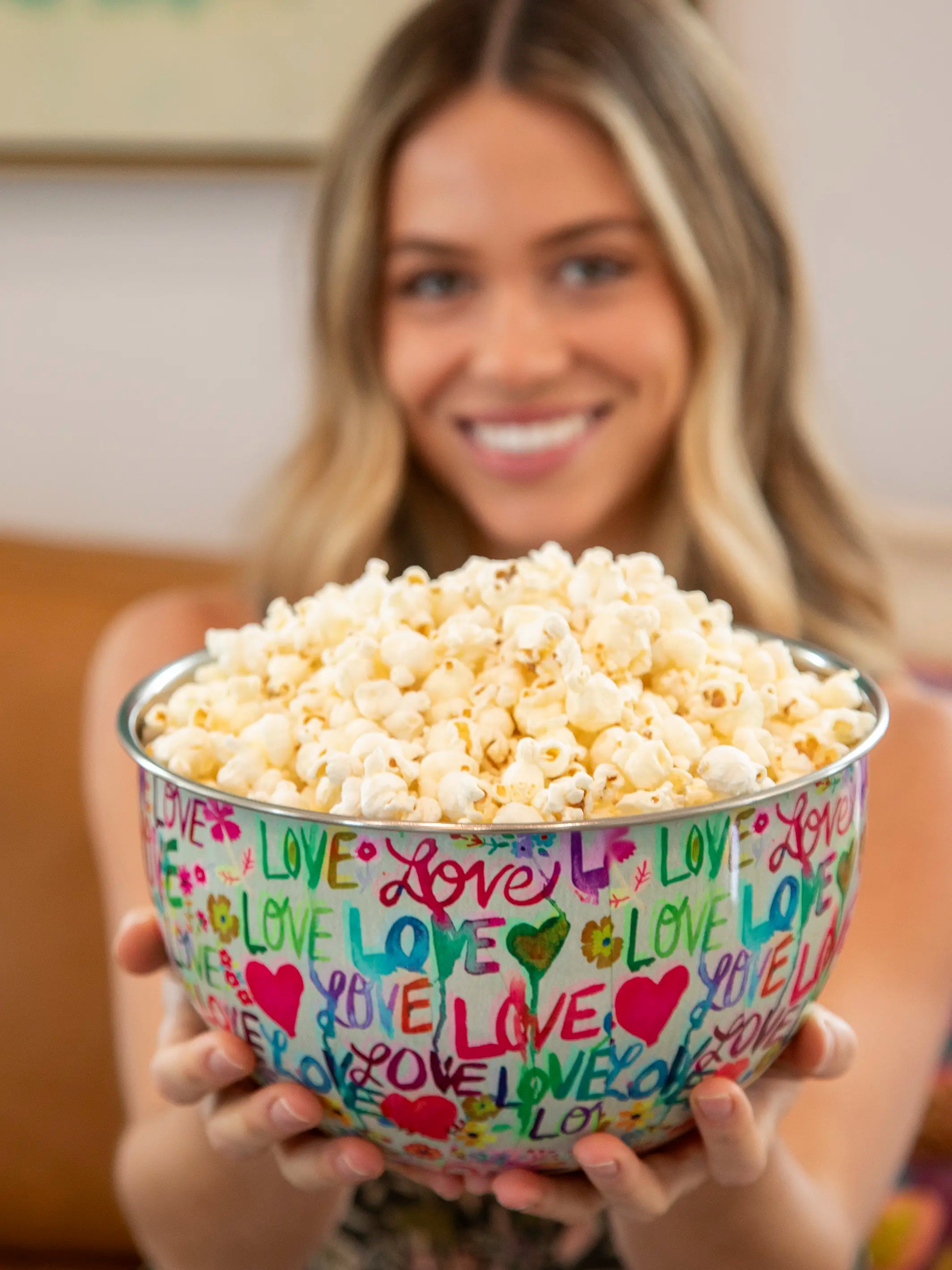 Stainless Steel Bowl - Medium Love Hearts