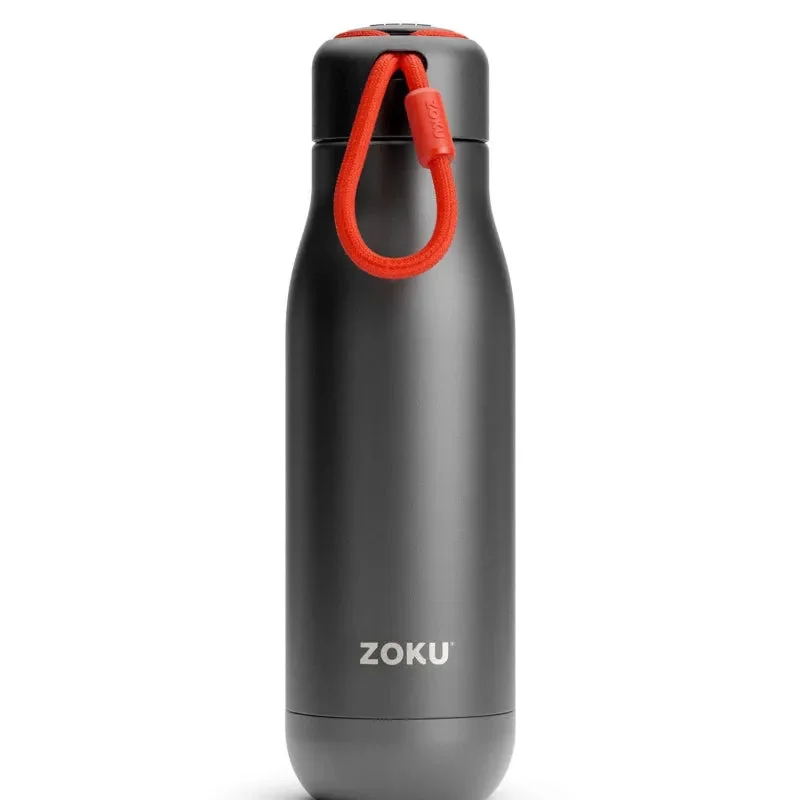 Zoku Stainless Steel Vaccum Insulated Water Bottle | Black Color | 3 x 3 x 10 inches