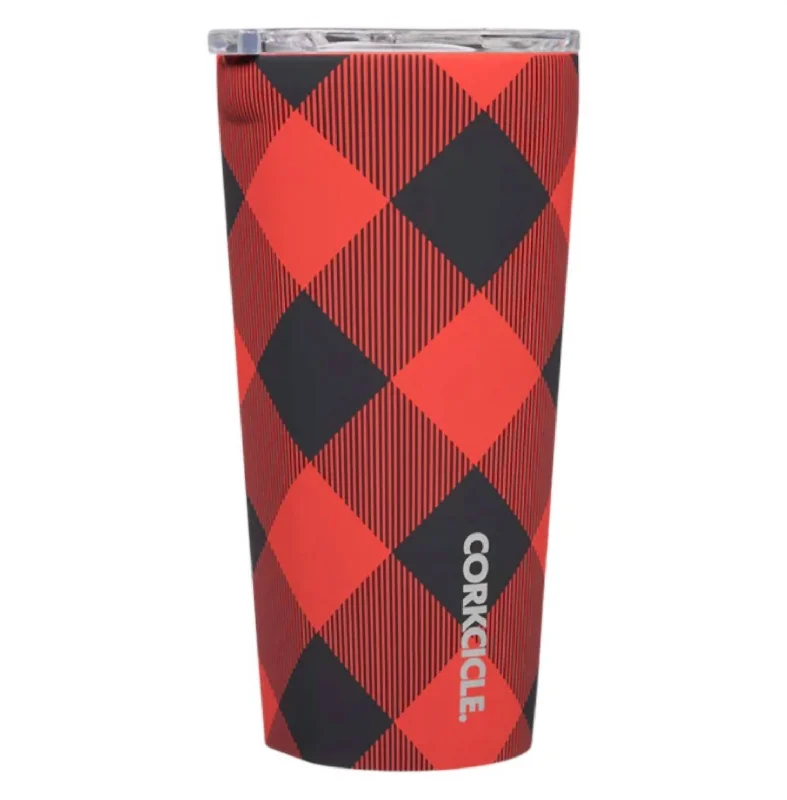 Tumbler Water Tumbler - 16Oz In Buffalo Plaid Red