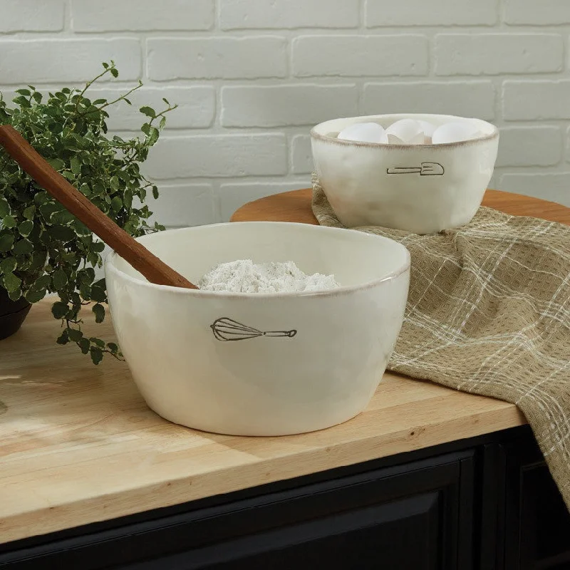 Villager Mixing Bowls - Cream Set of 2 Park Designs