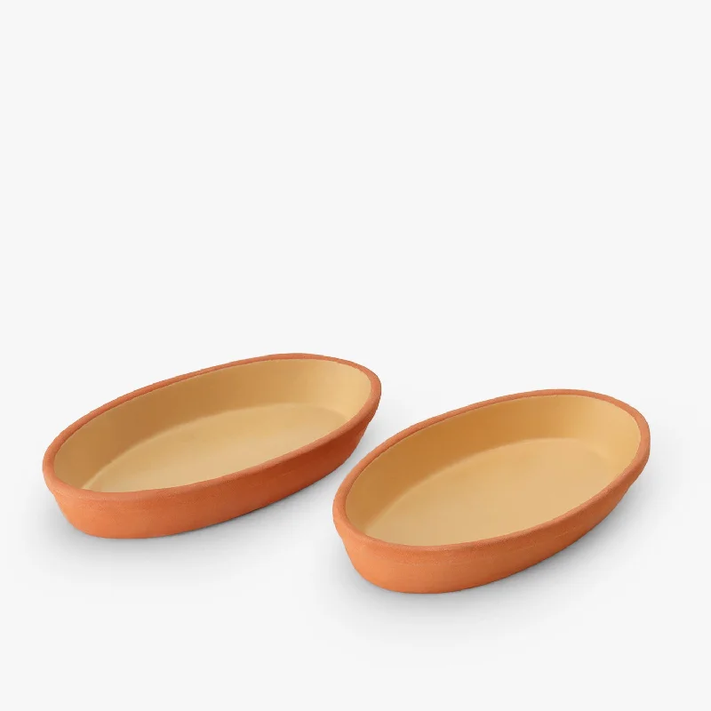 Terracotta Oval Plate Set (22.5x12.5x4cm)