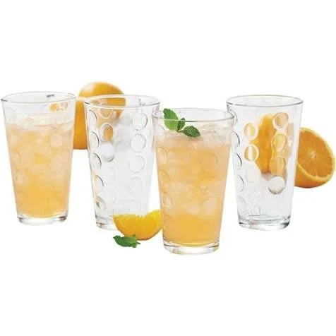 Libbey Reno Patterned Tumbler Glasses - 16-ounce - 8Set