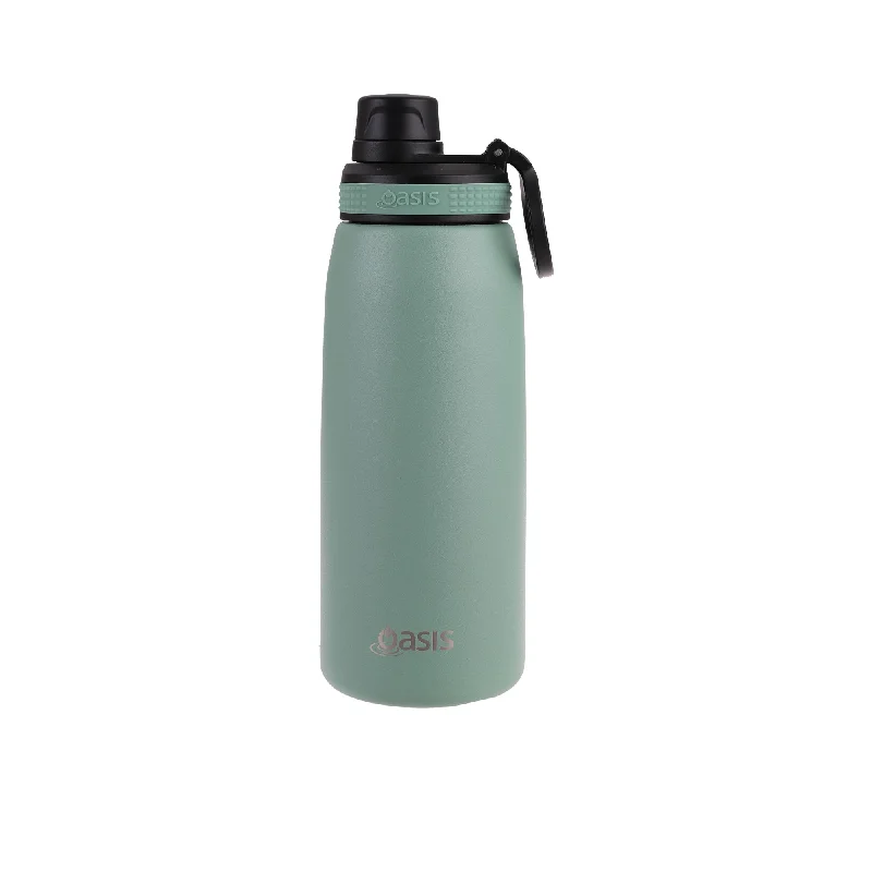 Oasis Stainless Steel Double Wall Insulated Sports Bottle Screw Cap 780ml Sage Green