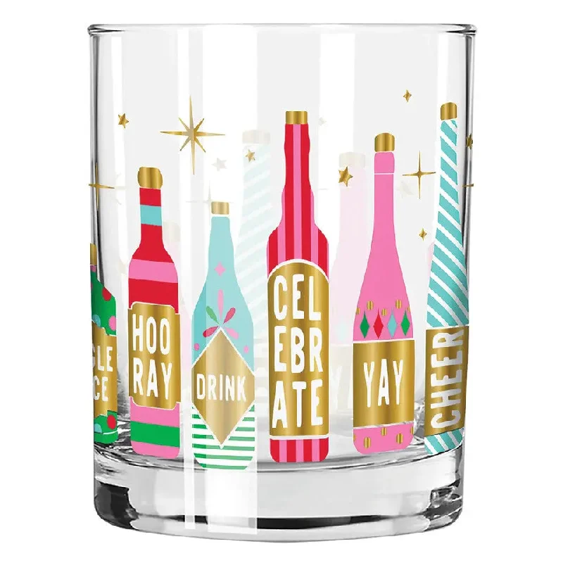 Retro Color Celebration Rocks Glass